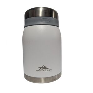 High Sierra 24oz Insulated Thermo Stainless Steel Food Jar With Spoon, White.